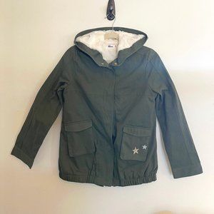Epic Threads girls hooded, fleece lined jacket with glitter stars print